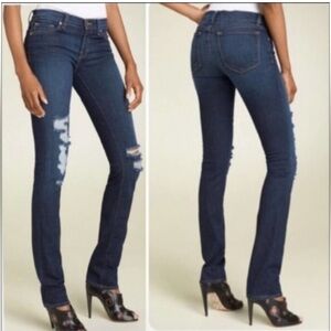 J Brand Women's Low Rise Pencil Leg Torn DKV‎ Jeans Size 28 Style#912TC012